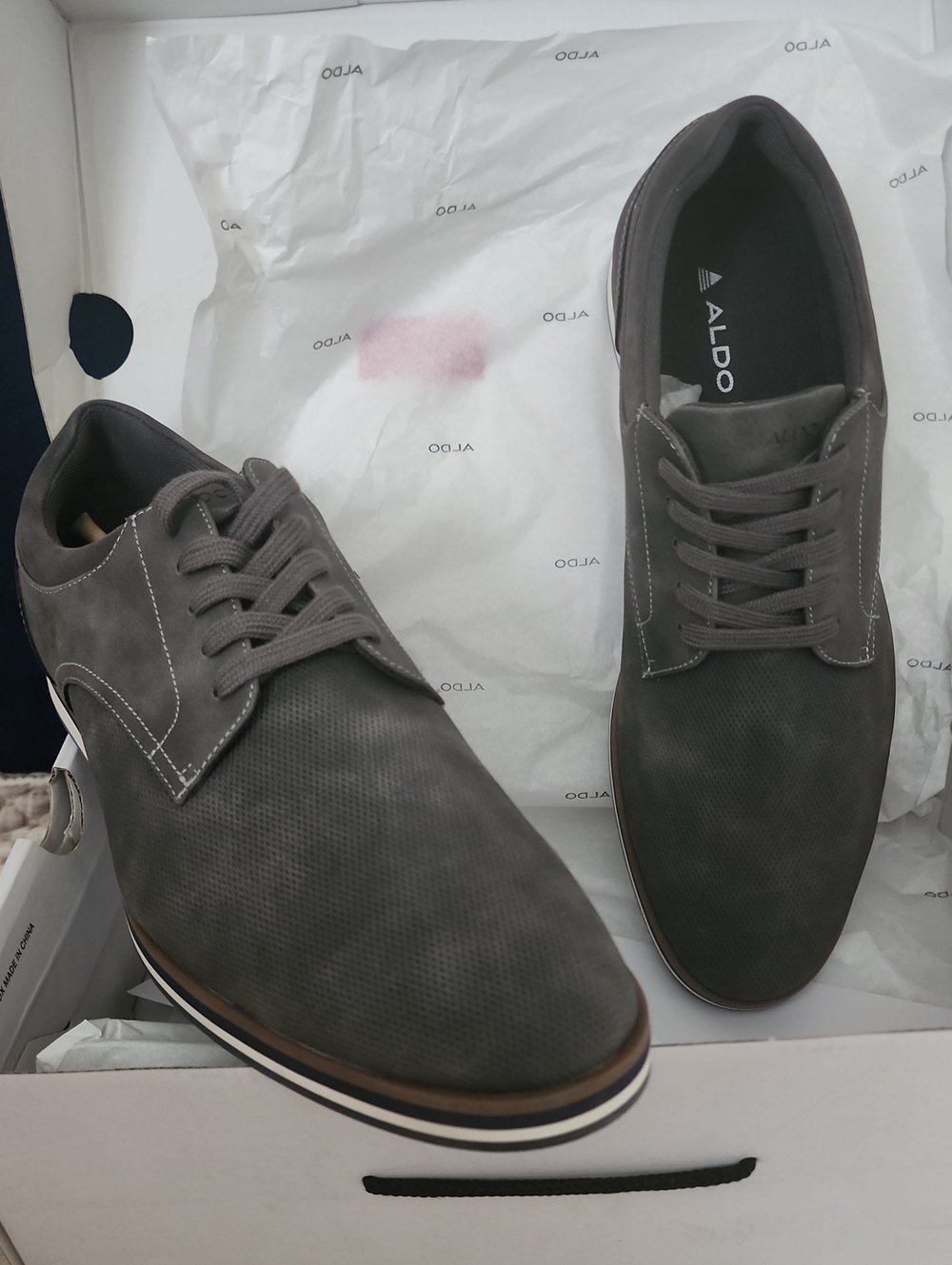 Derby Luxury Suede Sneaker Cycia Oxford,Sz11, Grey,Brown NIB